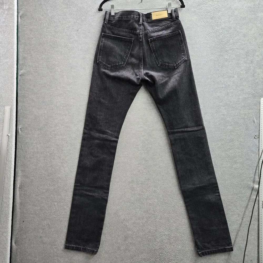 MNML Men Jeans 28 Black Denim Skinny Skeleton Patchwork Emo Goth Grunge Y2K READ